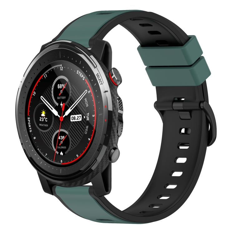 For Amazfit 3 22mm Two-Color Silicone Watch Band