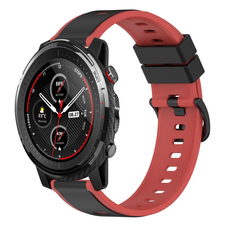 For Amazfit 3 22mm Two-Color Silicone Watch Band