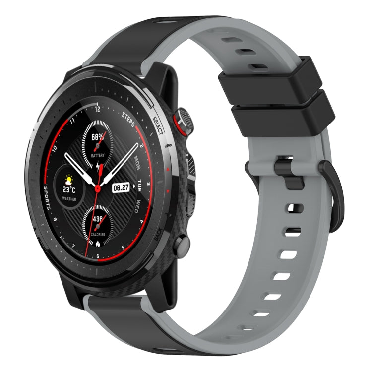 For Amazfit 3 22mm Two-Color Silicone Watch Band