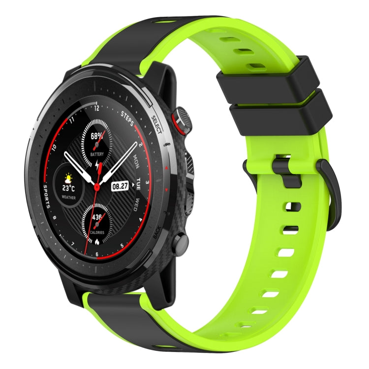 For Amazfit 3 22mm Two-Color Silicone Watch Band