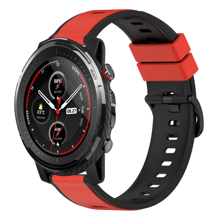For Amazfit 3 22mm Two-Color Silicone Watch Band
