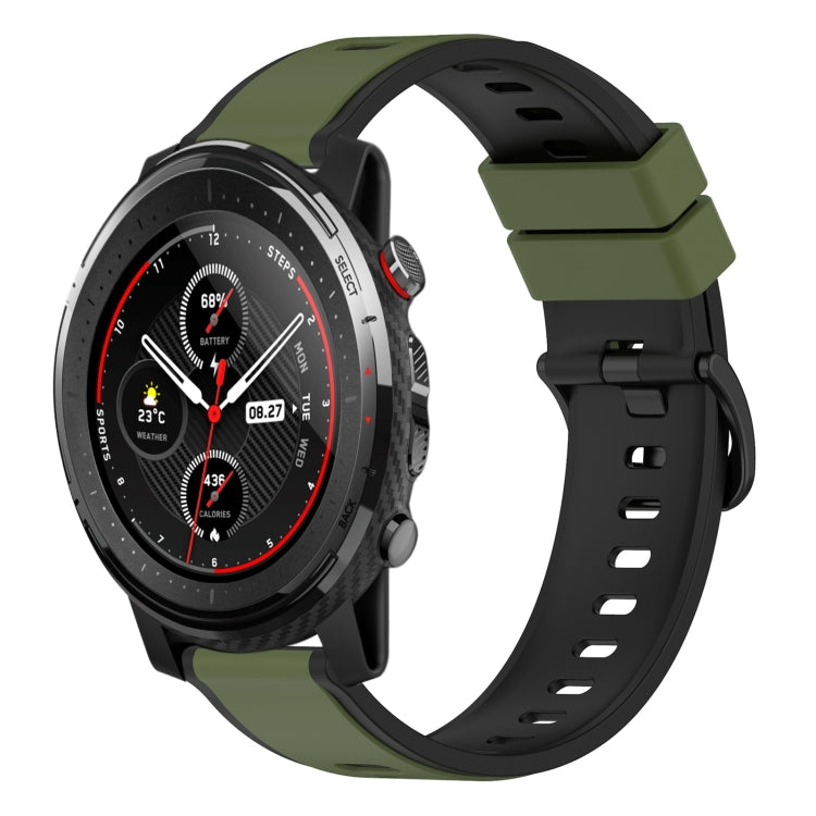 For Amazfit 3 22mm Two-Color Silicone Watch Band