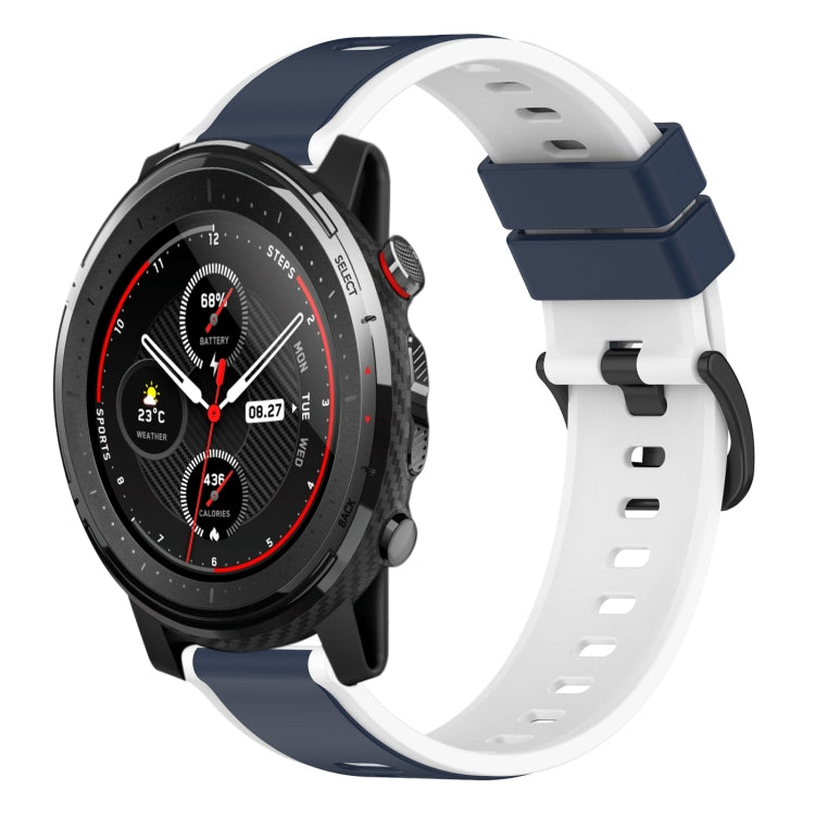 For Amazfit 3 22mm Two-Color Silicone Watch Band