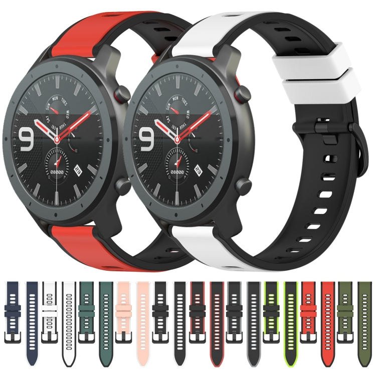 For Amazfit GTR 47mm 22mm Two-Color Silicone Watch Band