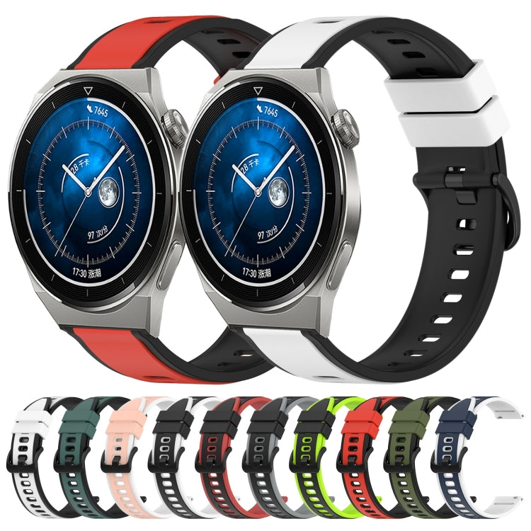 For Huawei Watch GT3 Pro 46mm 22mm Two-Color Silicone Watch Band