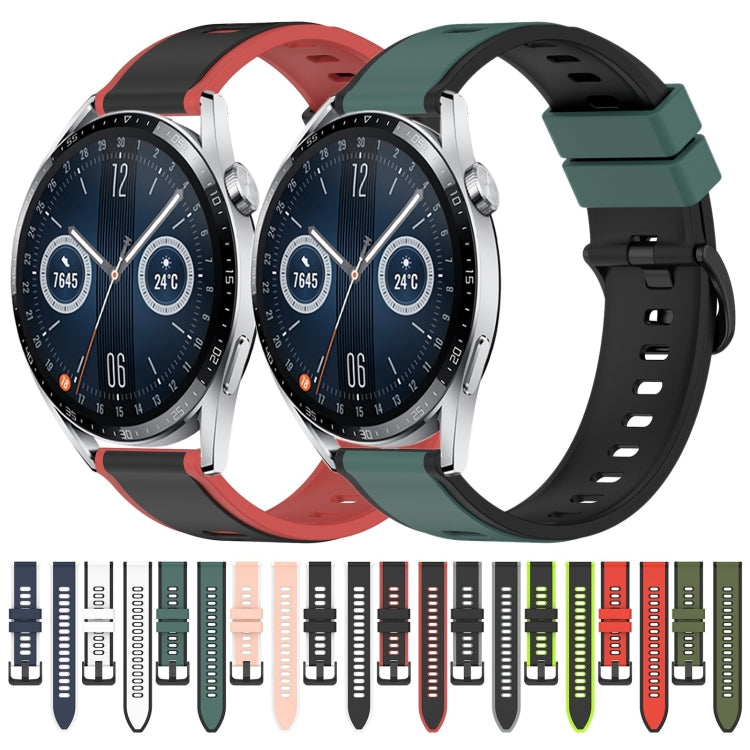 For Huawei Watch GT3 46mm 22mm Two-Color Silicone Watch Band