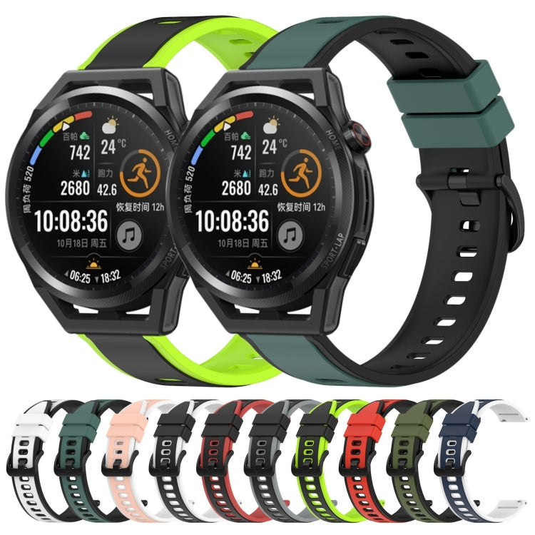 For Huawei Watch GT Runner 22mm Two-Color Silicone Watch Band