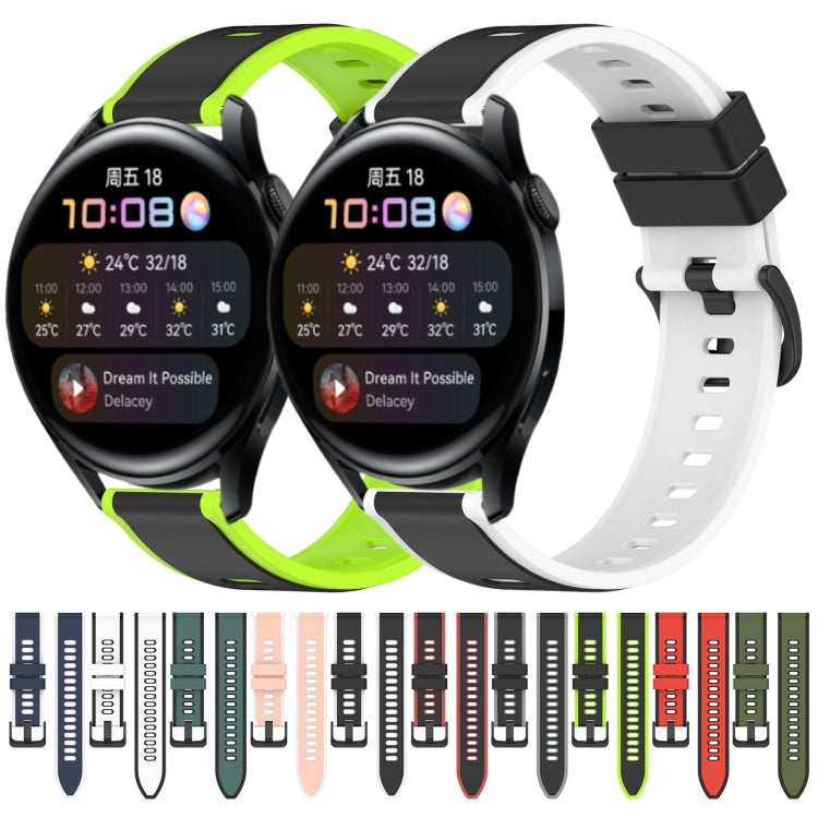 For Huawei Watch 3 22mm Two-Color Silicone Watch Band