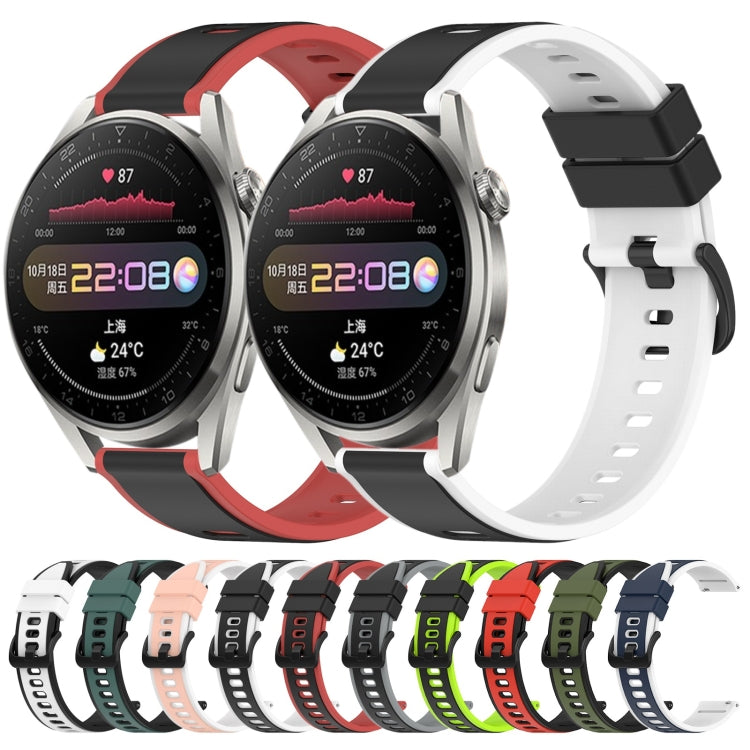 For Huawei Watch 3 Pro 22mm Two-Color Silicone Watch Band