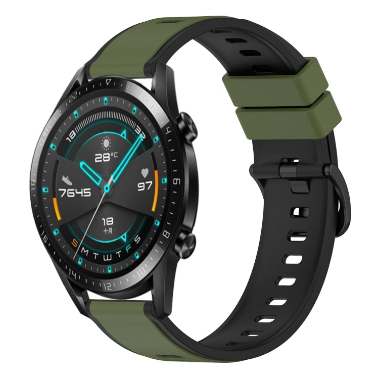 For Huawei GT2 46mm 22mm Two-Color Silicone Watch Band