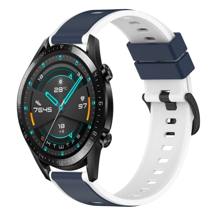 For Huawei GT2 46mm 22mm Two-Color Silicone Watch Band