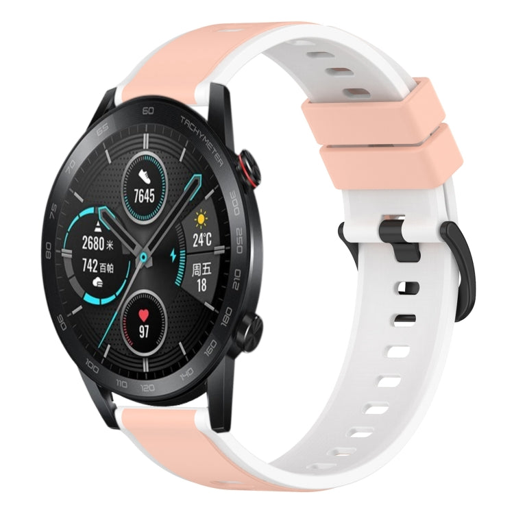 For Honor Magic Watch 2 46mm 22mm Two-Color Silicone Watch Band