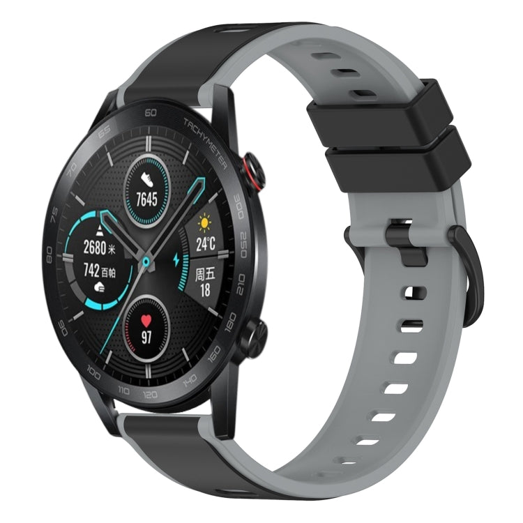 For Honor Magic Watch 2 46mm 22mm Two-Color Silicone Watch Band