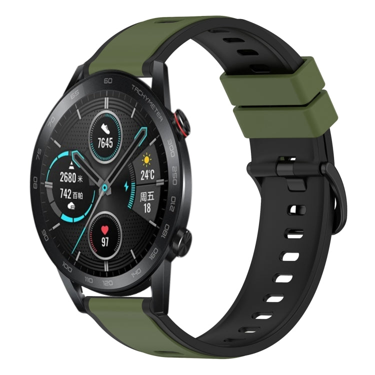 For Honor Magic Watch 2 46mm 22mm Two-Color Silicone Watch Band