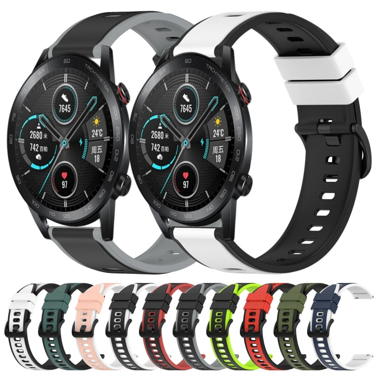 For Honor Magic Watch 2 46mm 22mm Two-Color Silicone Watch Band