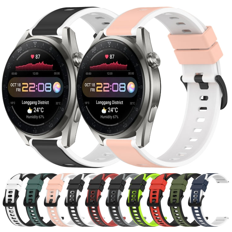 For Huawei Watch 3 Pro New 22mm Two-Color Silicone Watch Band
