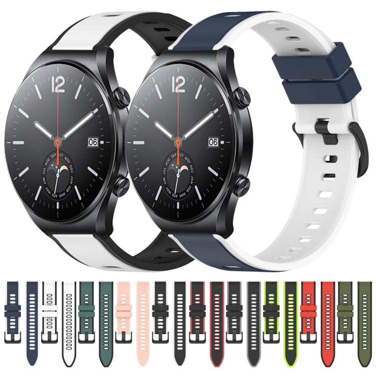 For Xiaomi MI Watch S1 22mm Two-Color Silicone Watch Band