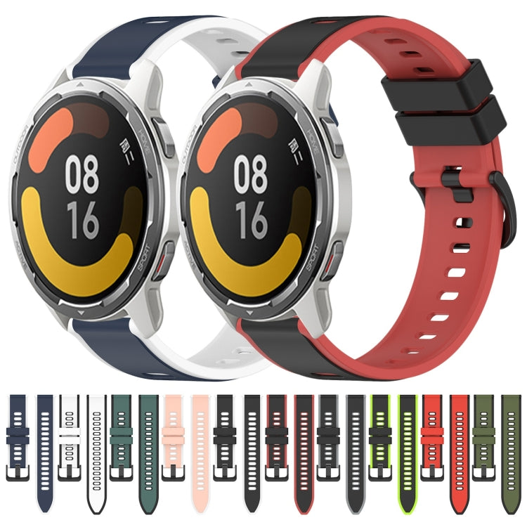 For Xiaomi MI Watch Color 2 22mm Two-Color Silicone Watch Band