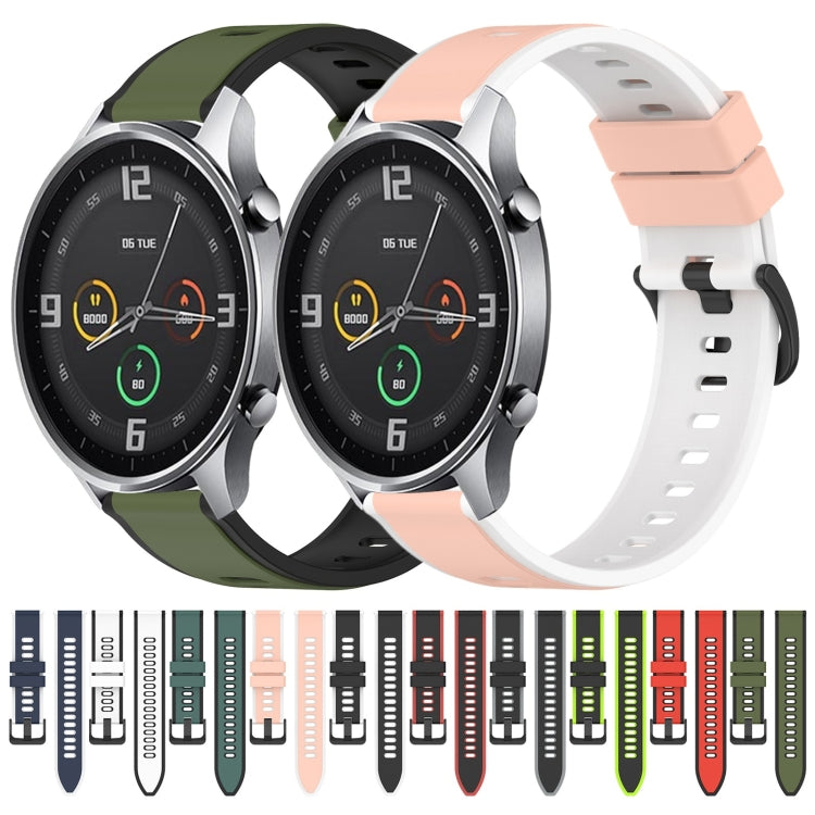 For Xiaomi MI Watch Color 22mm Two-Color Silicone Watch Band