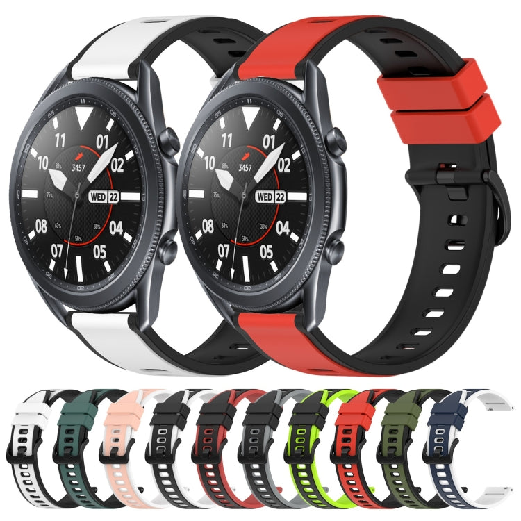 For Samsung Galaxy Watch3 45mm 22mm Two-Color Silicone Watch Band