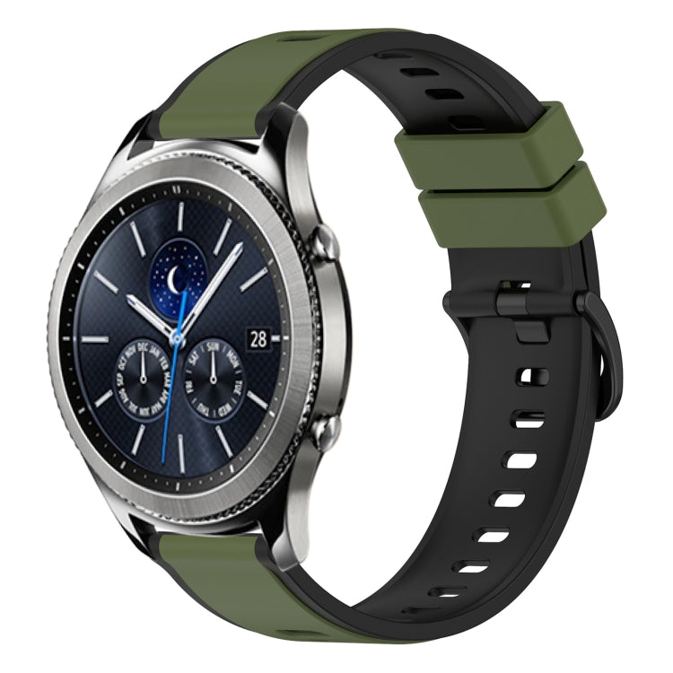For Samsung Gear S3 Classic 22mm Two-Color Silicone Watch Band