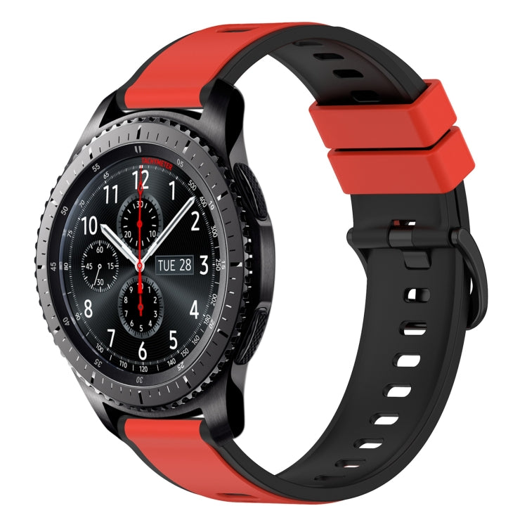 For Samsung Gear S3 Frontier 22mm Two-Color Silicone Watch Band
