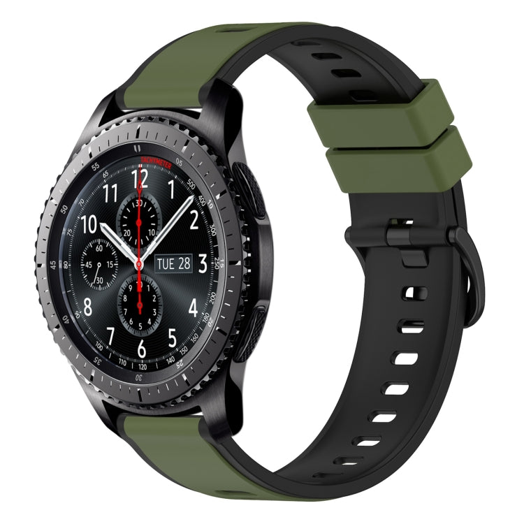 For Samsung Gear S3 Frontier 22mm Two-Color Silicone Watch Band