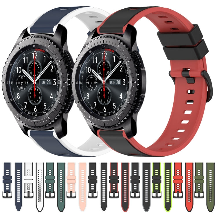 For Samsung Gear S3 Frontier 22mm Two-Color Silicone Watch Band