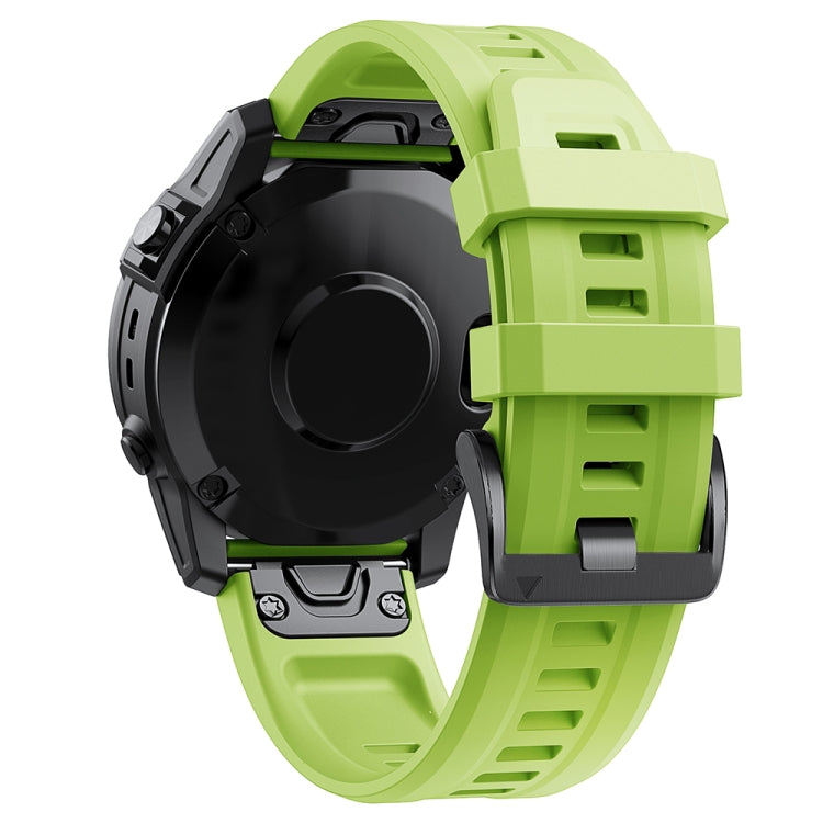 For Garmin Fenix 7X Metal Buckle Solid Color Silicone Watch Band