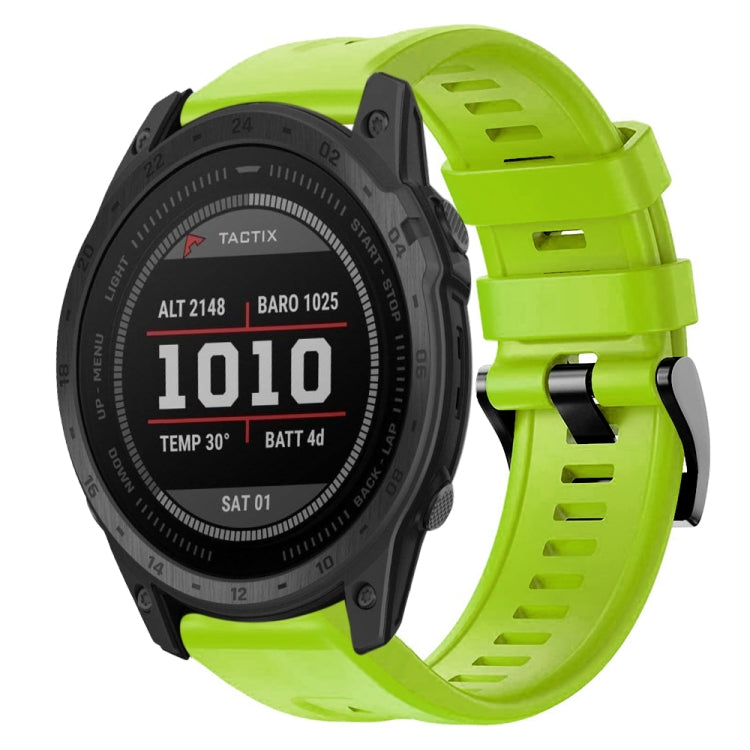 For Garmin Tactix 7 Metal Buckle Solid Color Silicone Watch Band