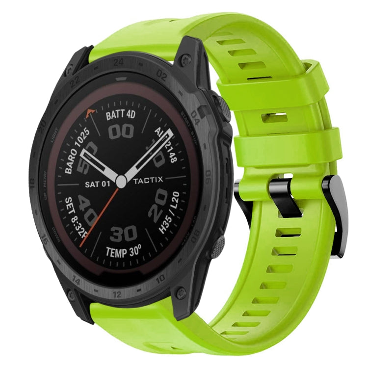 For Garmin Tactix 7 Pro Metal Buckle Solid Color Silicone Watch Band