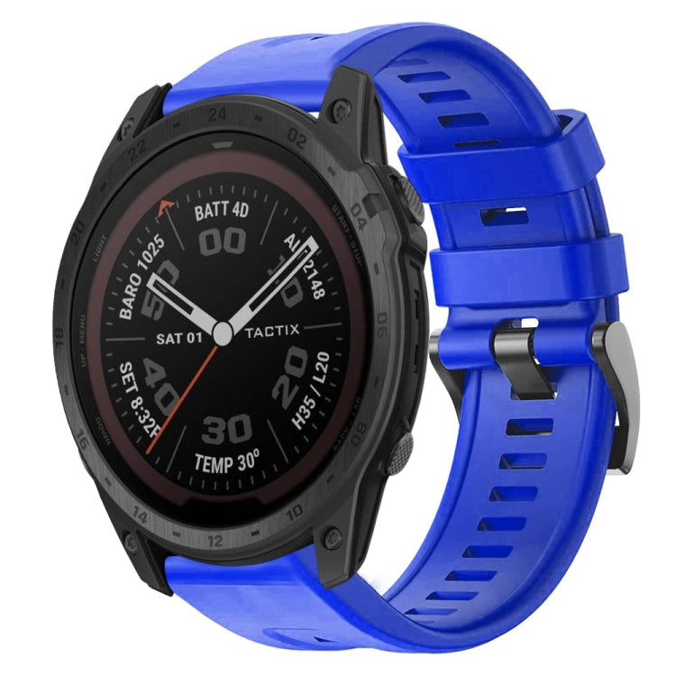 For Garmin Tactix 7 Pro Metal Buckle Solid Color Silicone Watch Band