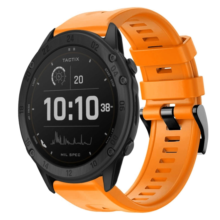 For Garmin Tactix Delta Metal Buckle Solid Color Silicone Watch Band