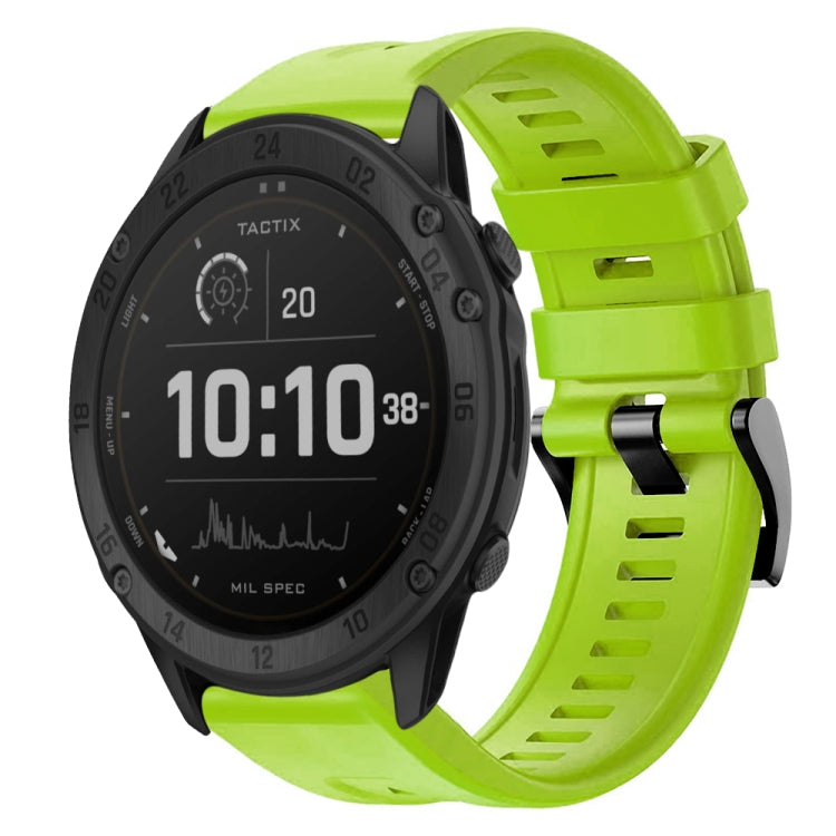 For Garmin Tactix Delta Metal Buckle Solid Color Silicone Watch Band