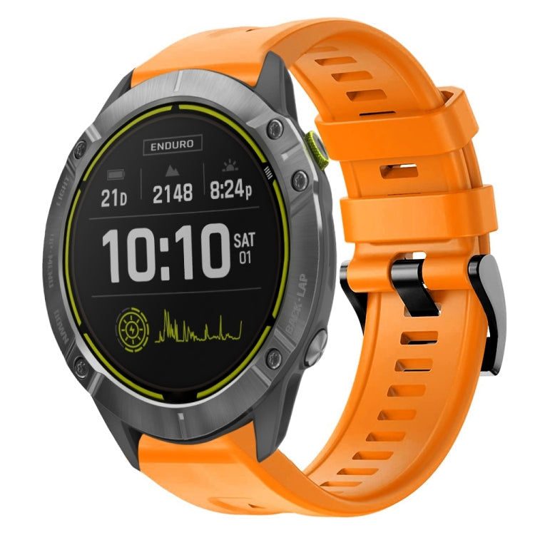 For Garmin Enduro Metal Buckle Solid Color Silicone Watch Band