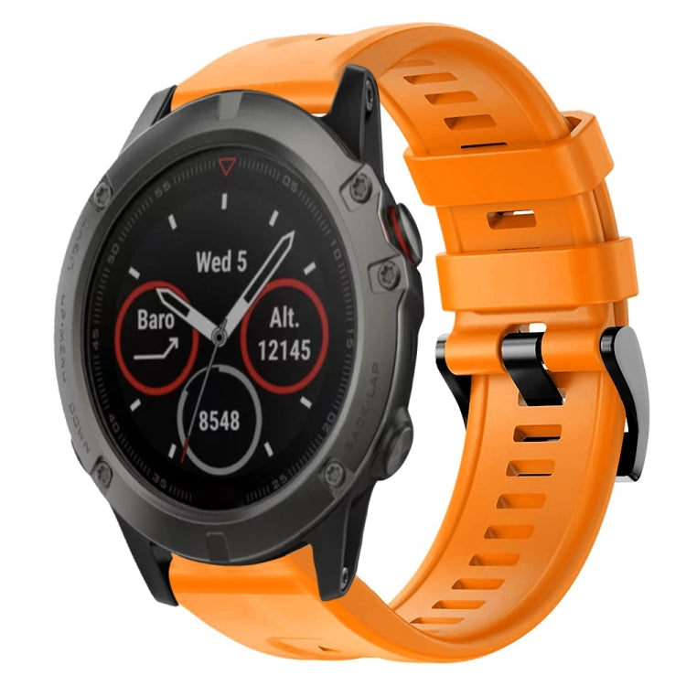For Garmin Fenix 5X Sapphire Metal Buckle Solid Color Silicone Watch Band