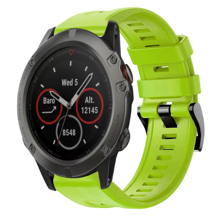 For Garmin Fenix 5X Sapphire Metal Buckle Solid Color Silicone Watch Band