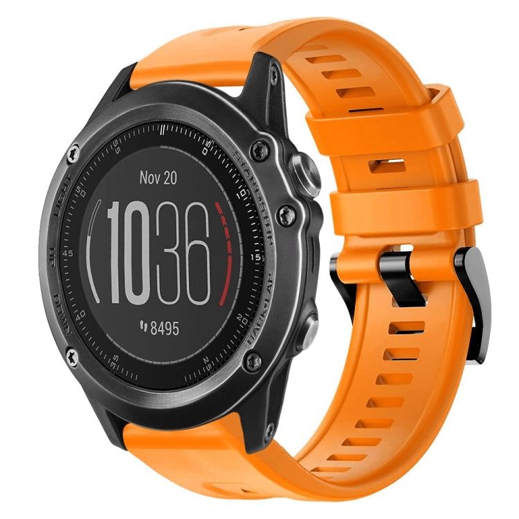 For Garmin Fenix 3 Metal Buckle Solid Color Silicone Watch Band