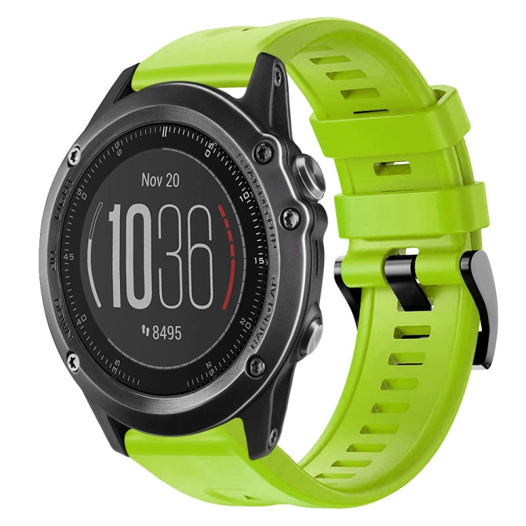 For Garmin Fenix 3 Metal Buckle Solid Color Silicone Watch Band