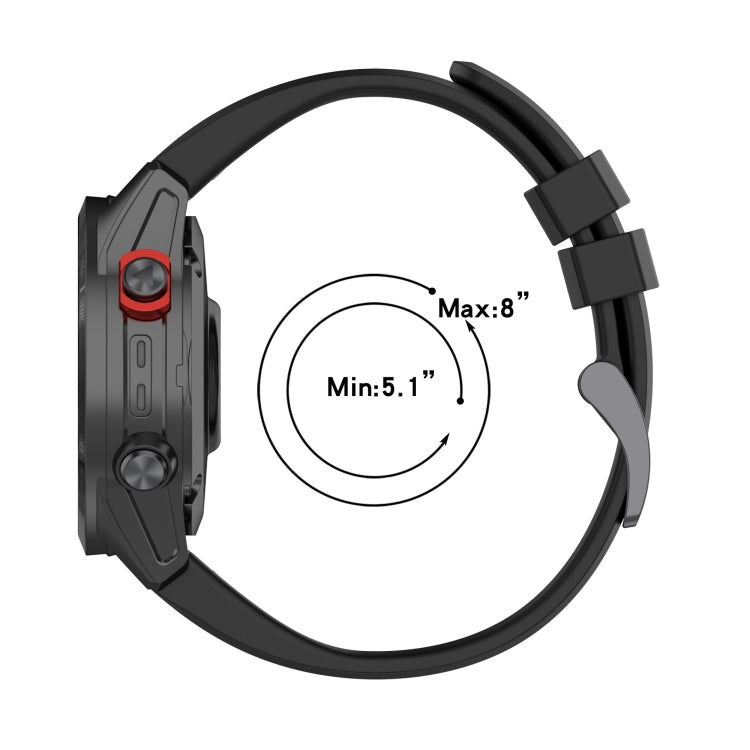 For Garmin Fenix 3 HR Metal Buckle Solid Color Silicone Watch Band
