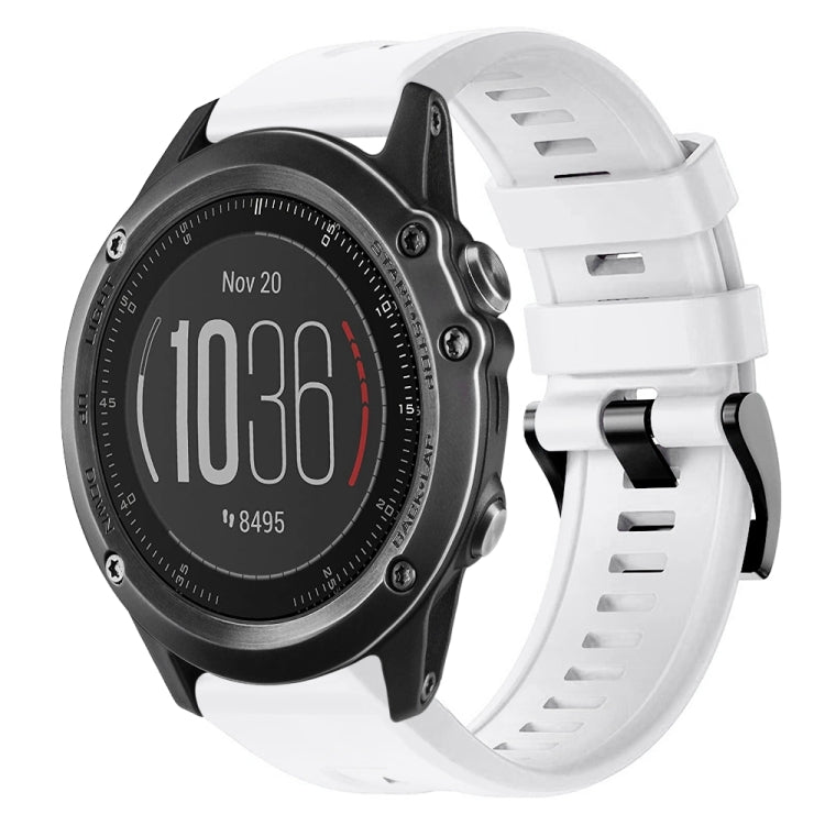 For Garmin Fenix 3 Sapphire Metal Buckle Solid Color Silicone Watch Band