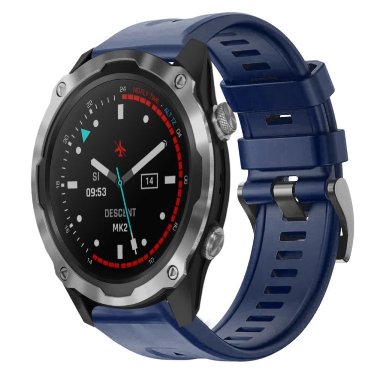 For Garmin Descent MK 2 Metal Buckle Solid Color Silicone Watch Band