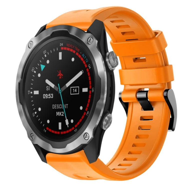For Garmin Descent MK 2 Metal Buckle Solid Color Silicone Watch Band