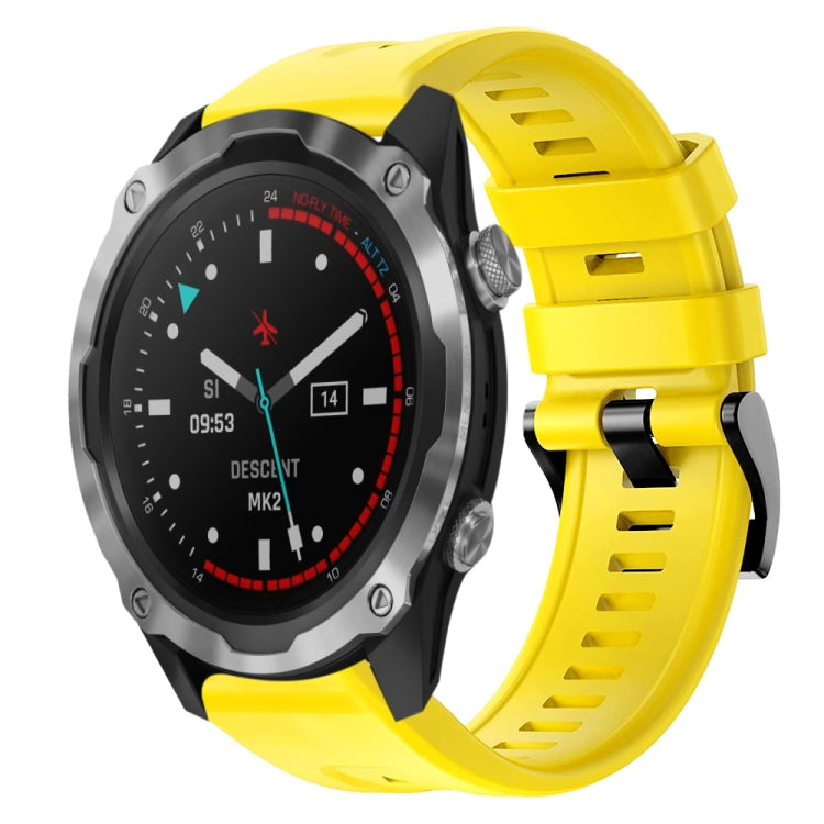 For Garmin Descent MK 2 Metal Buckle Solid Color Silicone Watch Band