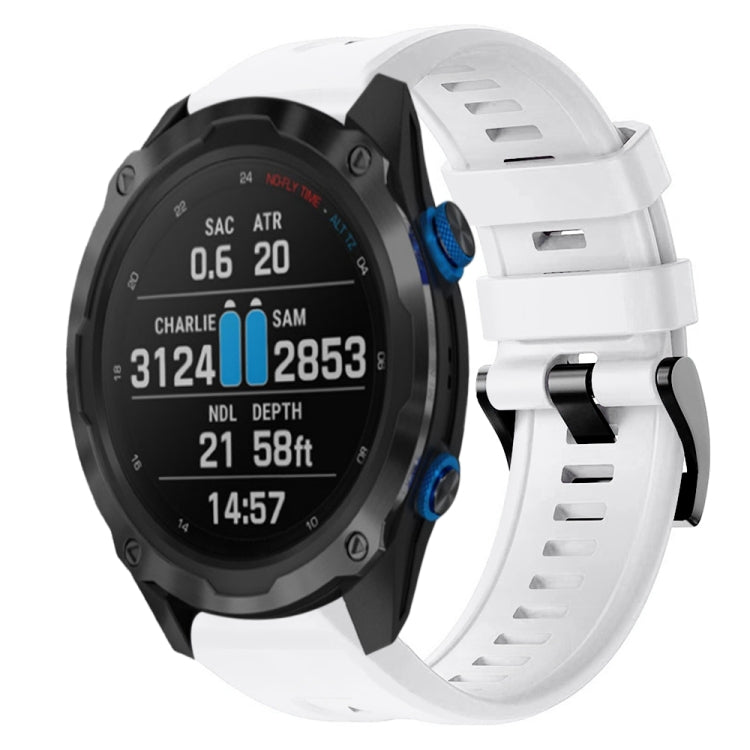 For Garmin Descent MK 2i Metal Buckle Solid Color Silicone Watch Band