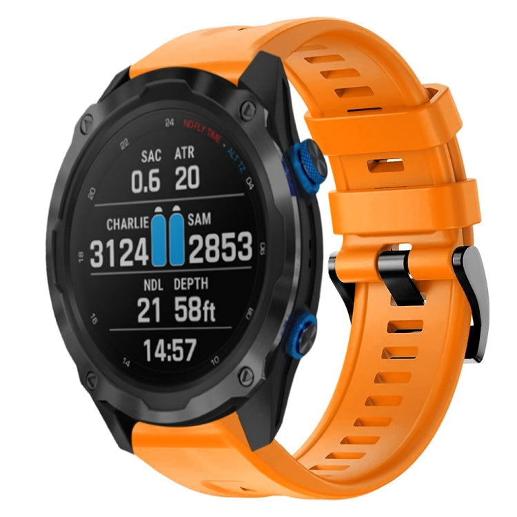For Garmin Descent MK 2i Metal Buckle Solid Color Silicone Watch Band