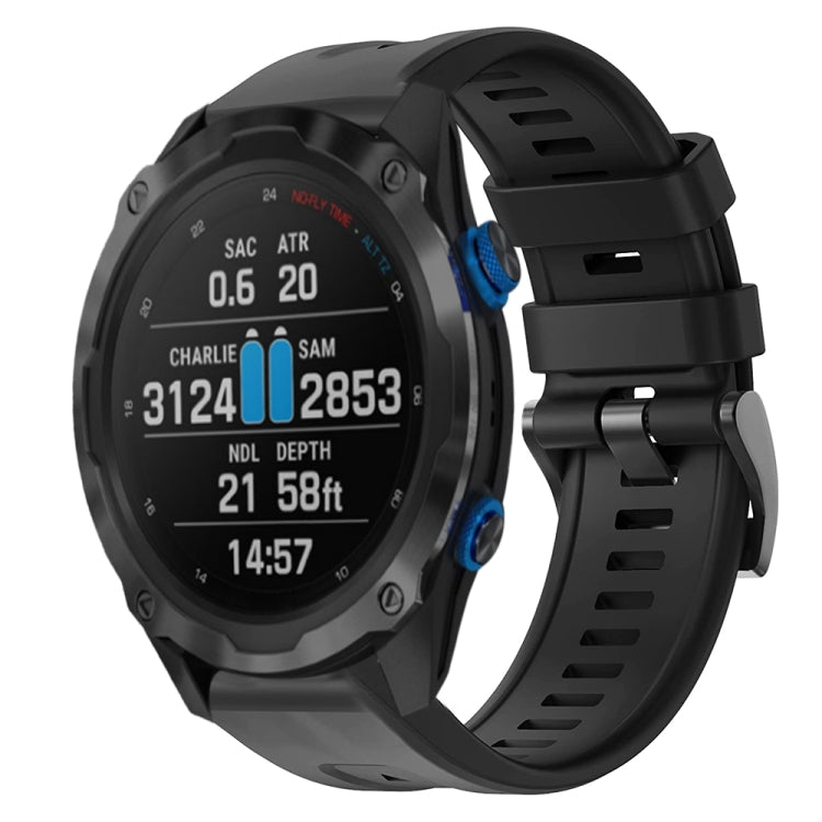 For Garmin Descent MK 2i Metal Buckle Solid Color Silicone Watch Band