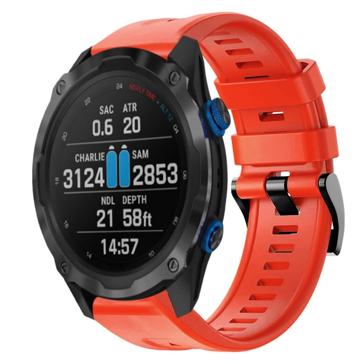 For Garmin Descent MK 2i Metal Buckle Solid Color Silicone Watch Band