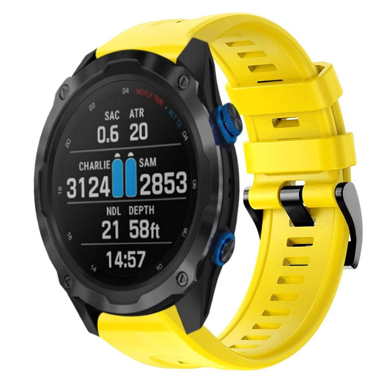 For Garmin Descent MK 2i Metal Buckle Solid Color Silicone Watch Band