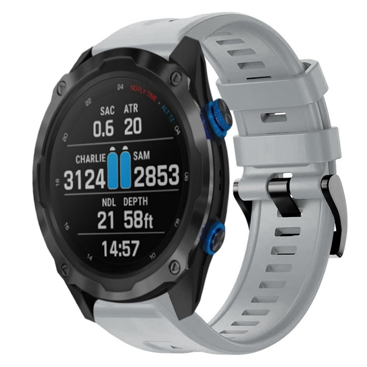 For Garmin Descent MK 2i Metal Buckle Solid Color Silicone Watch Band